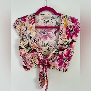 Beach riot floral tie top